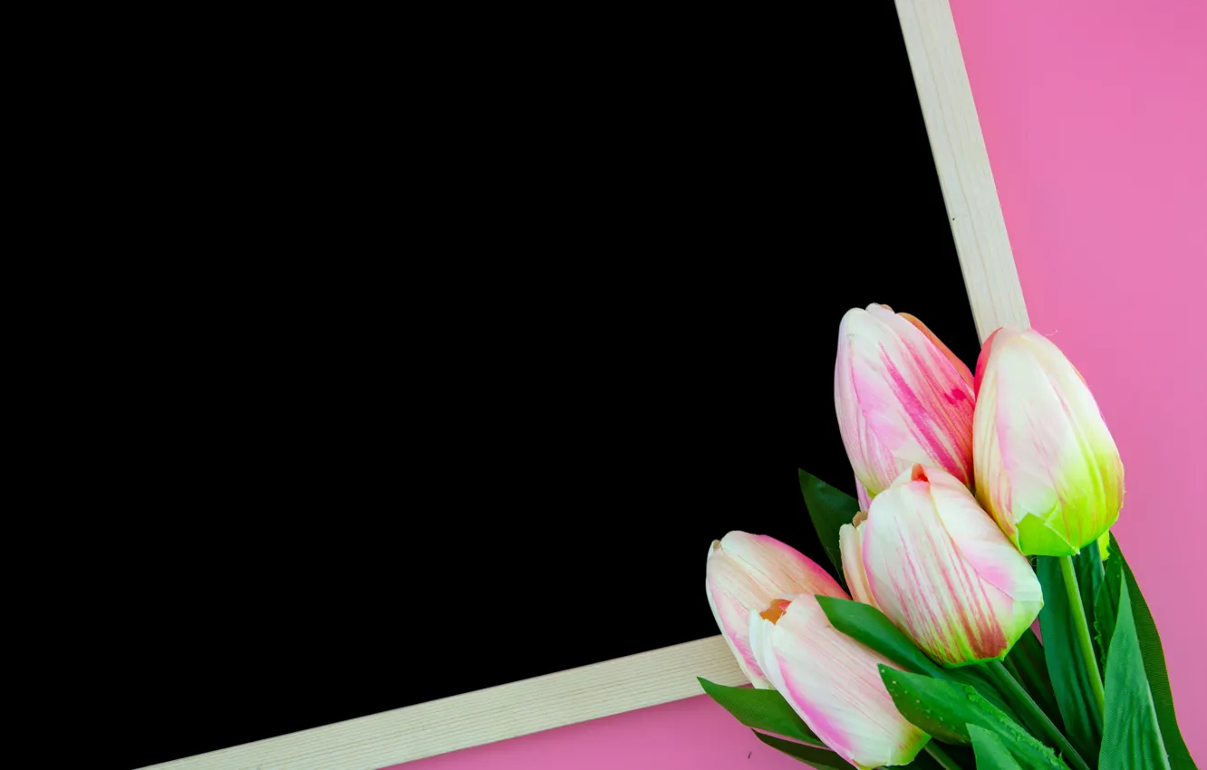 Фото обои цветы, фон, букет, тюльпаны, доска