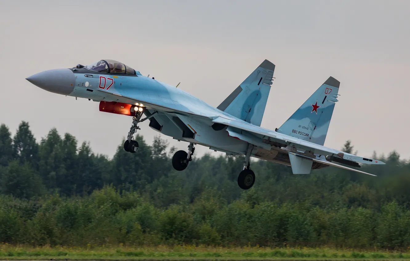 Фото обои Су-35С, многоцелевой, ВВС России, Su-35S, сверхманёвренный истребитель