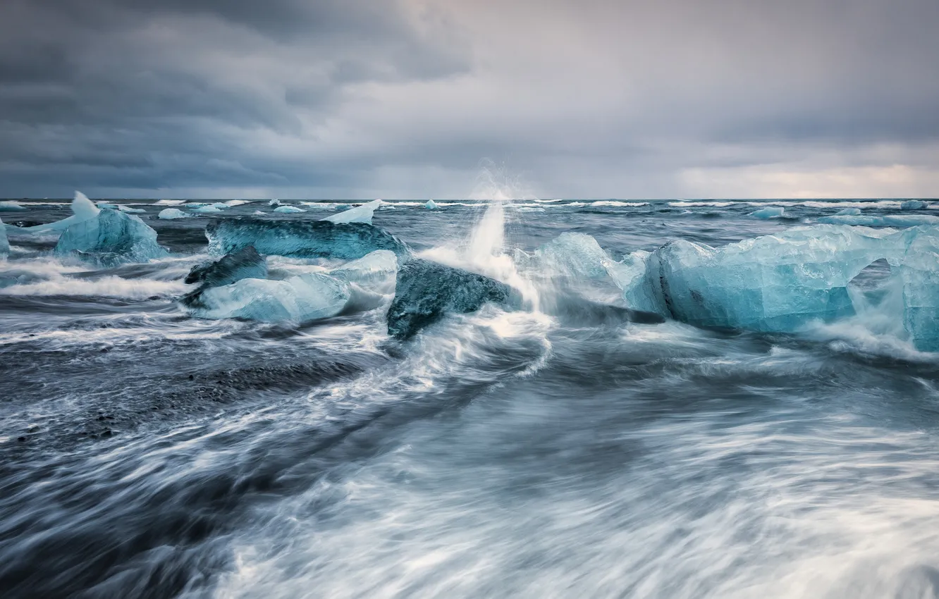 Фото обои море, природа, лёд