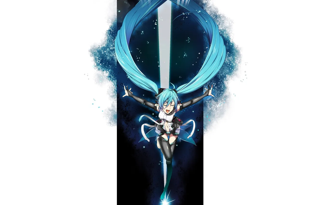 Фото обои девушка, арт, vocaloid, вокалоид, miku append