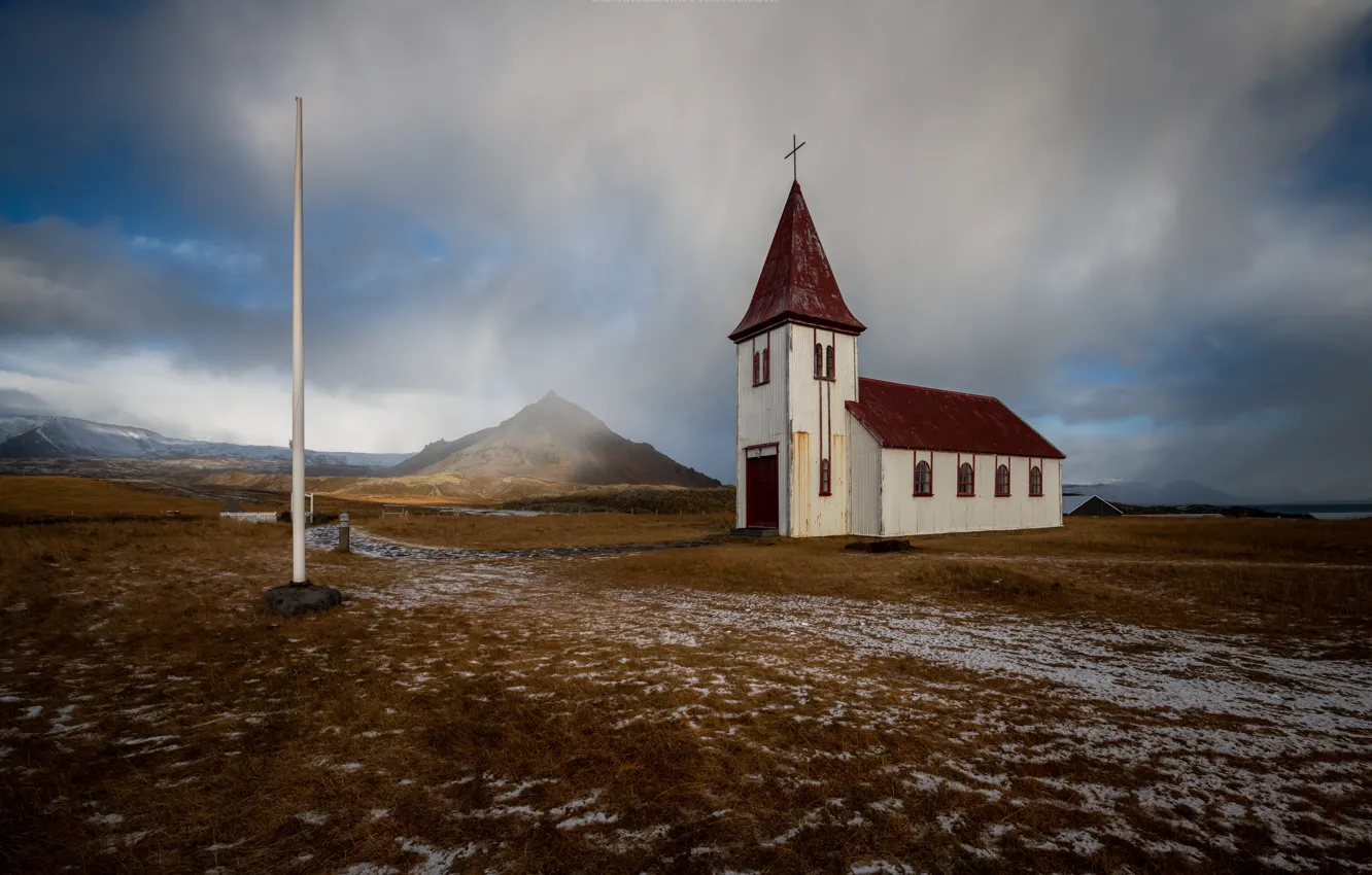 Фото обои природа, Island, Hellnar Church