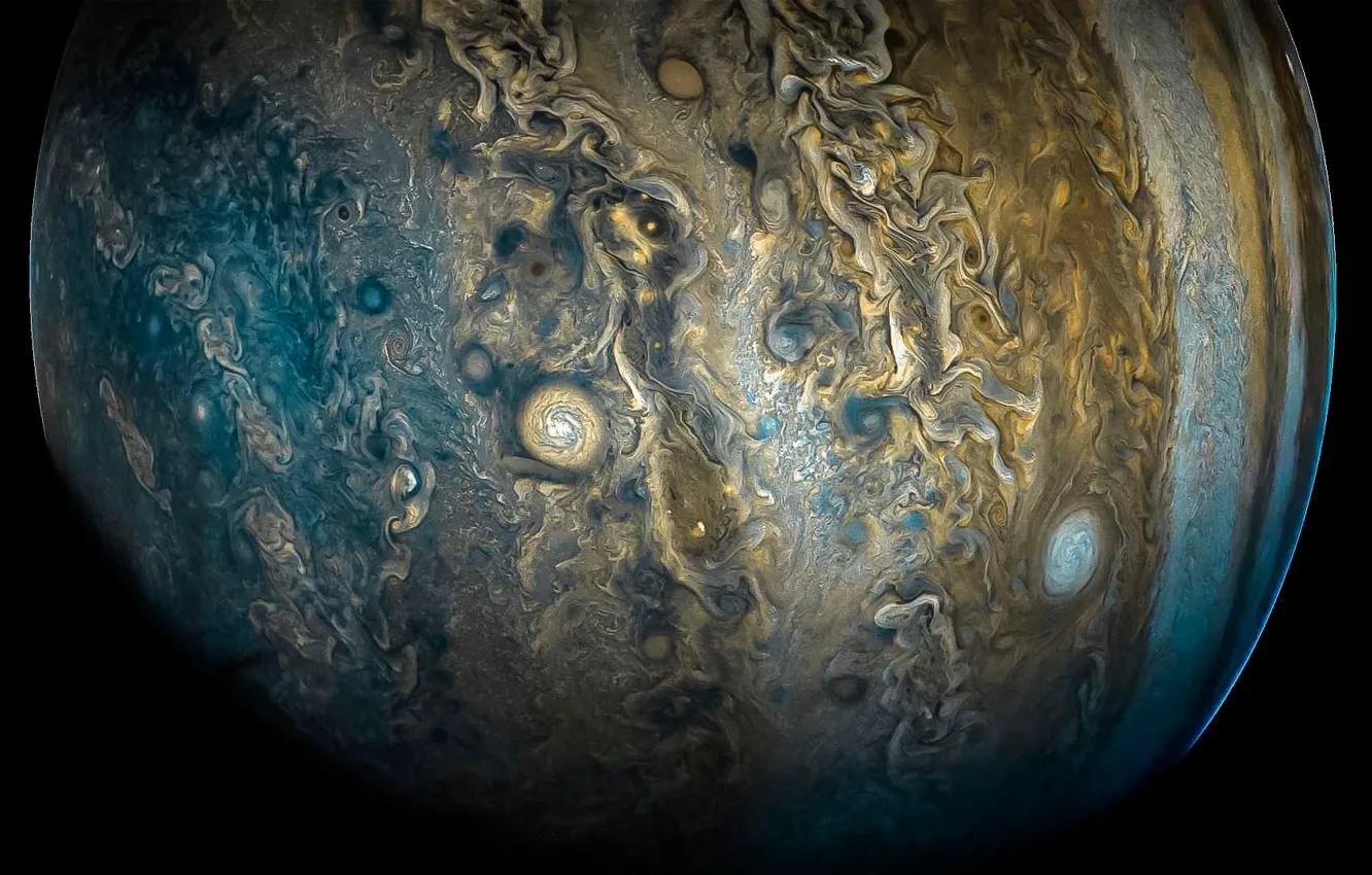 Фото обои космос, облака, Юпитер