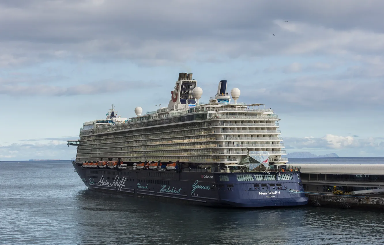 Фото обои море, пристань, круизный лайнер, Mein Schiff 4