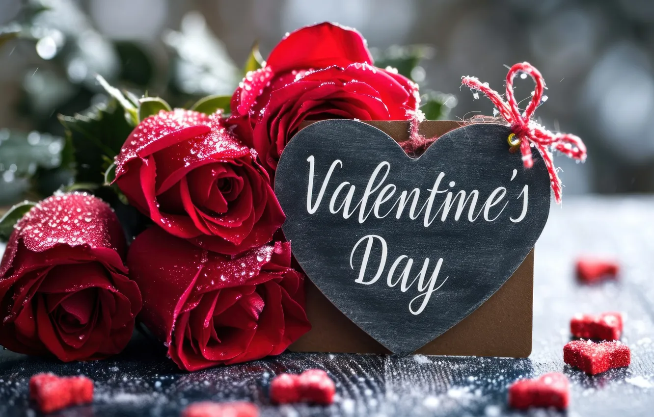 Фото обои любовь, цветы, подарок, романтика, сердце, розы, букет, love