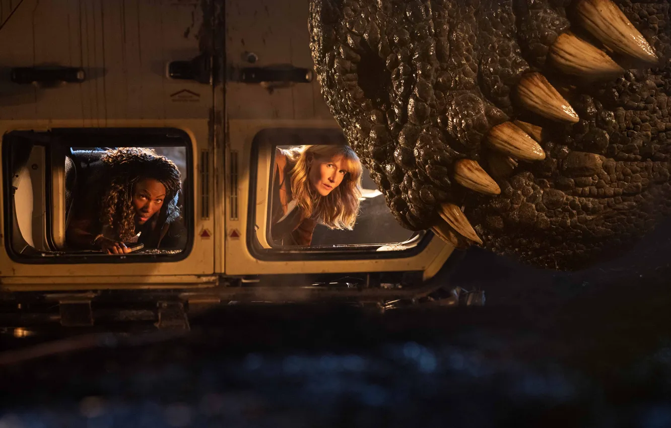 Фото обои Зубы, Динозавр, 2022, Лора Дерн, ДеВанда Уайз, Jurassic World Dominion, Laura Dern, DeWanda Wise