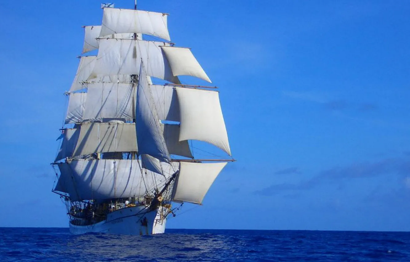Фото обои sky, sea, ship, sails