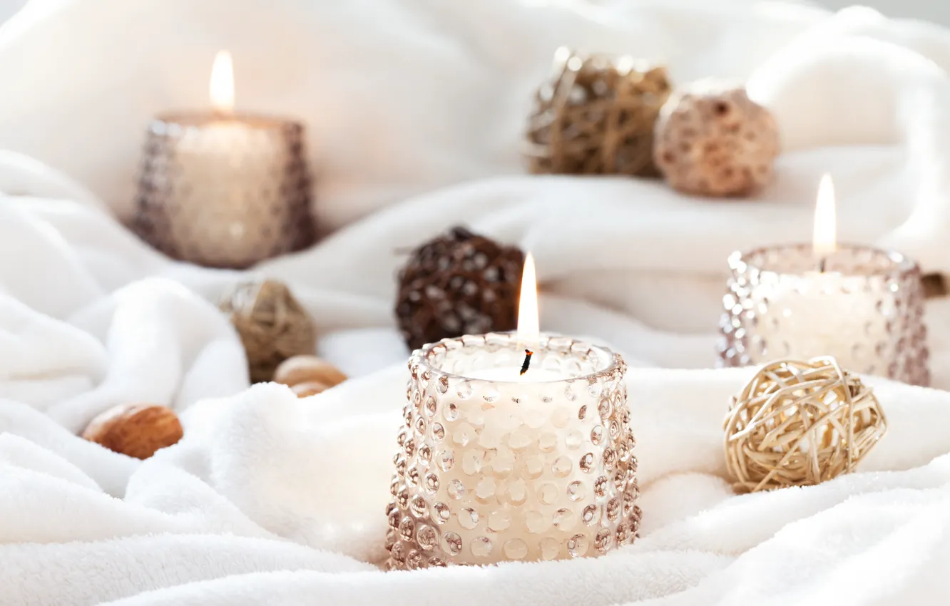 Фото обои свечи, ткань, белая, Roman Osadchiy