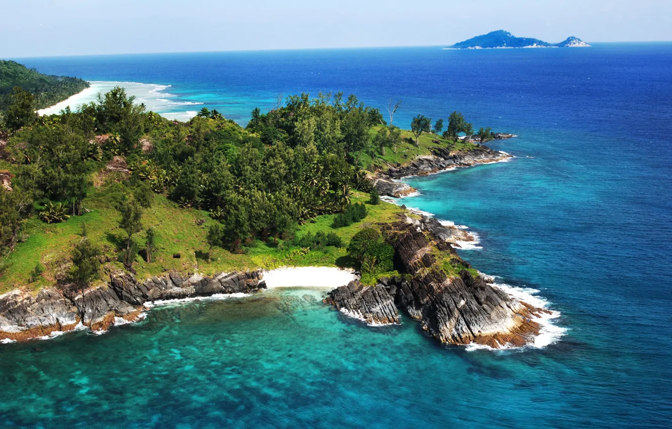 Фото обои природа, океан, остров, Seychelles, Silhouette island