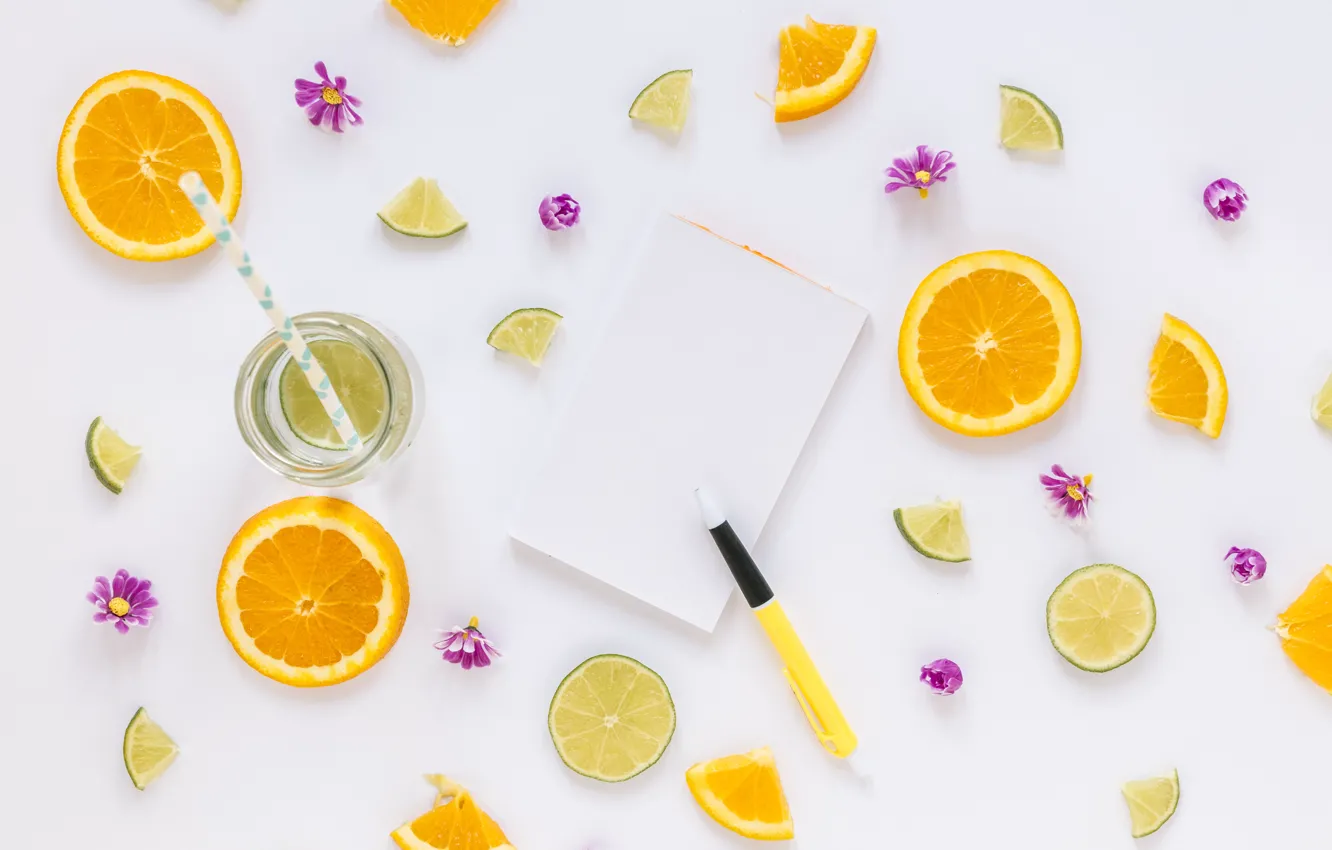 Фото обои апельсин, цитрус, напиток, flowers, дольки, drink
