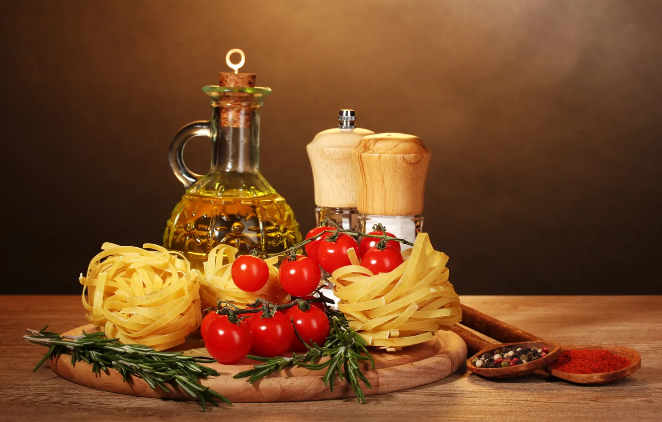 Фото обои масло, еда, помидор, food, специи, tomatoes, oil, паста