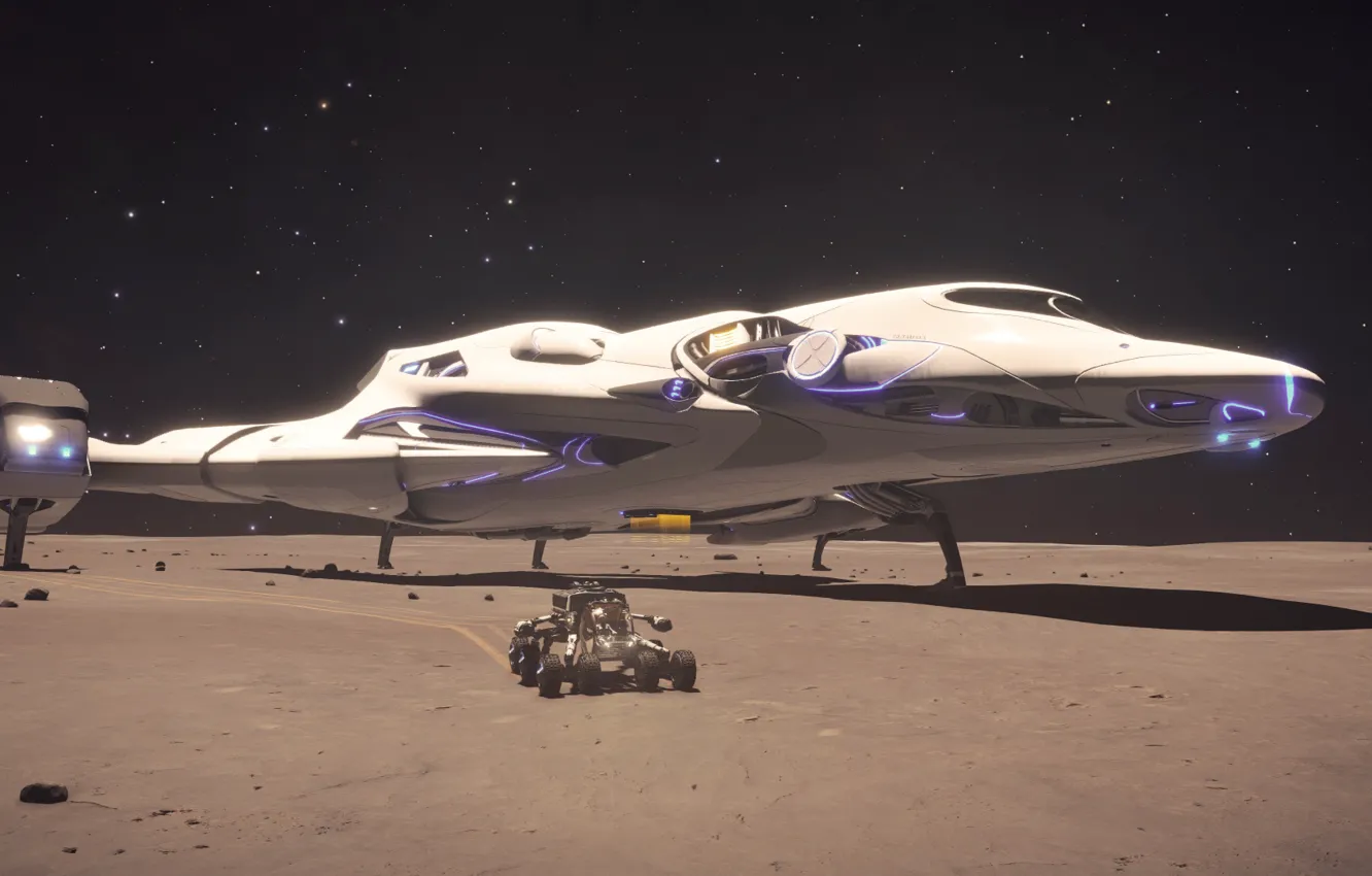 Фото обои космос, Космический Корабль, Rover, Elite: Dangerous