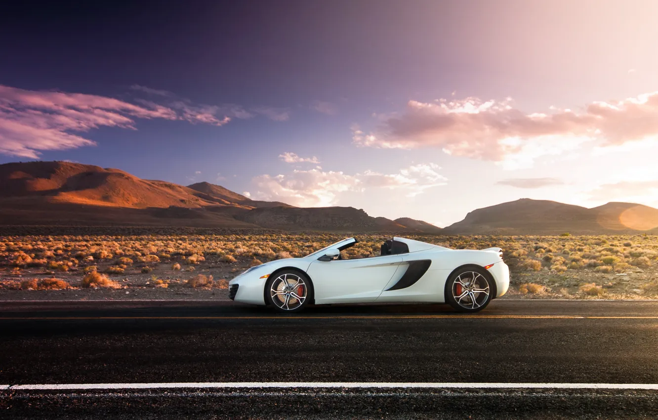 Фото обои дорога, McLaren, supercar, MP4-12C, макларен, Spider