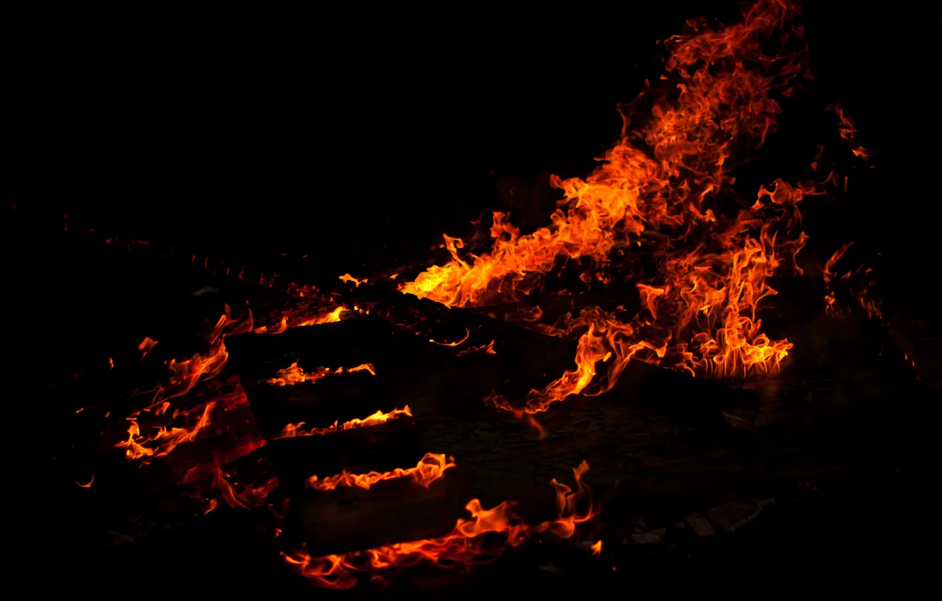 Фото обои огонь, пламя, костер