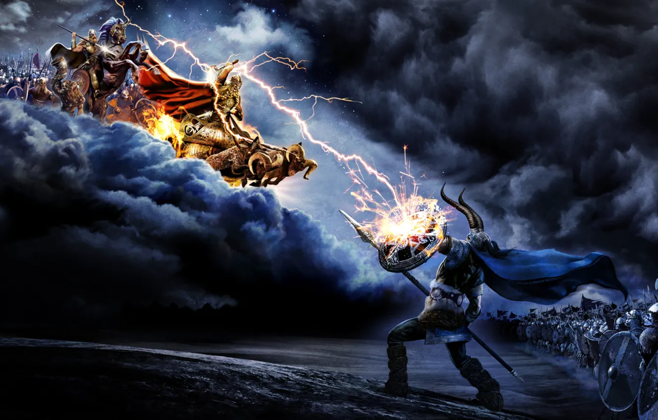 Фото обои молния, боги, войско, Amon Amarth, Deciever of the gods