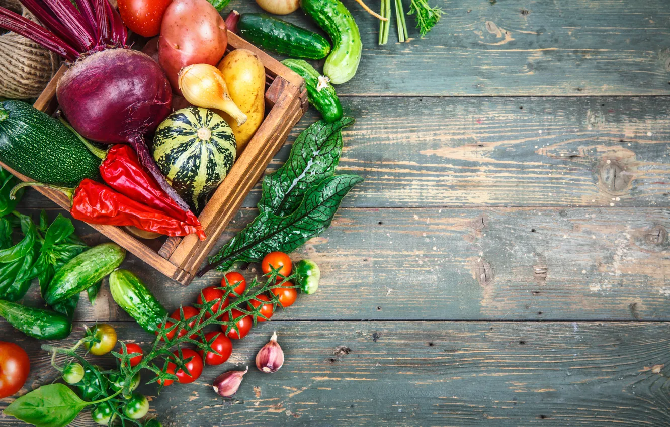 Фото обои урожай, натюрморт, овощи, fresh, wood, vegetables, healthy, harvest