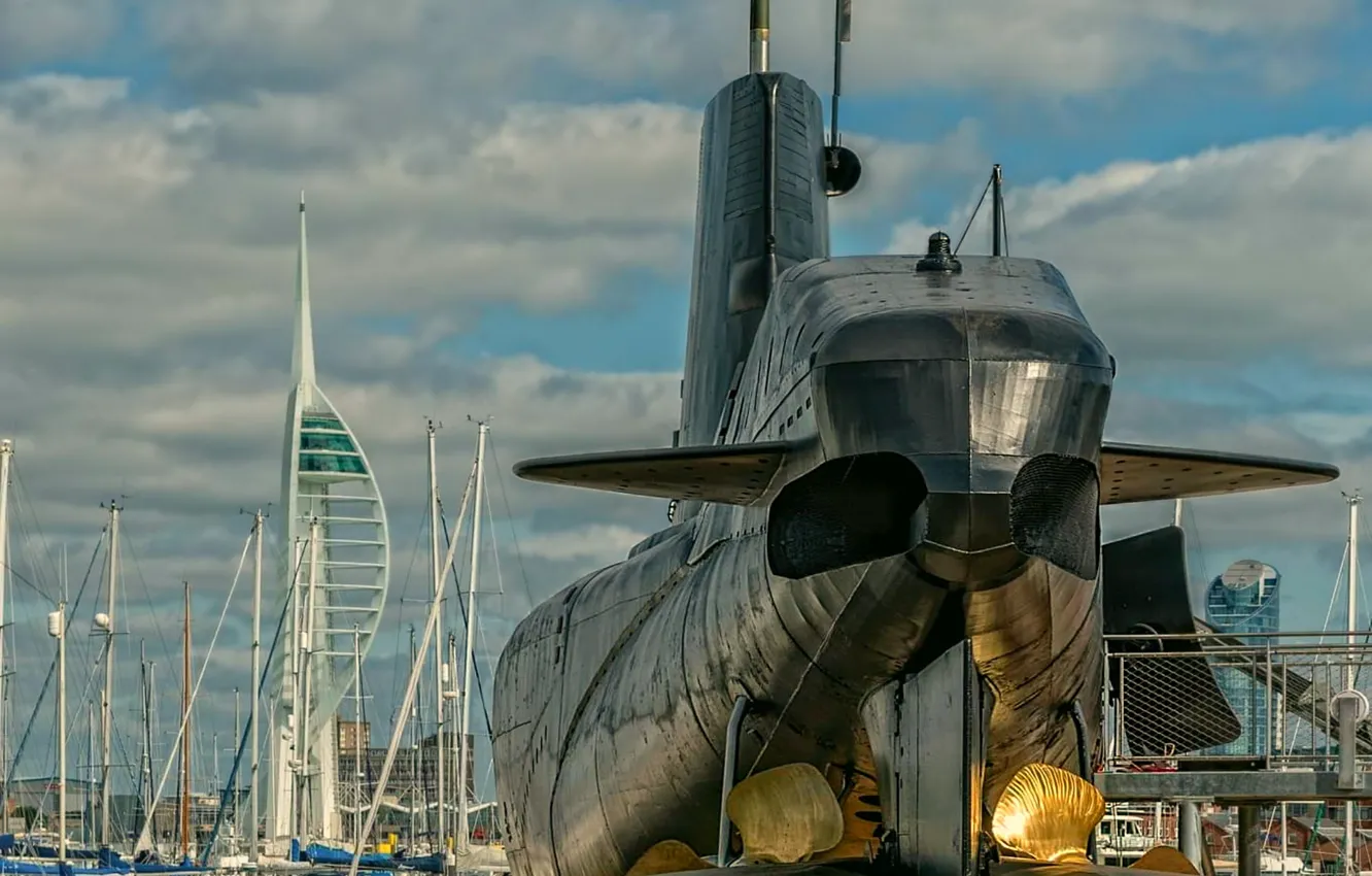 Фото обои Англия, подводная лодка-музей, HMS Alliance