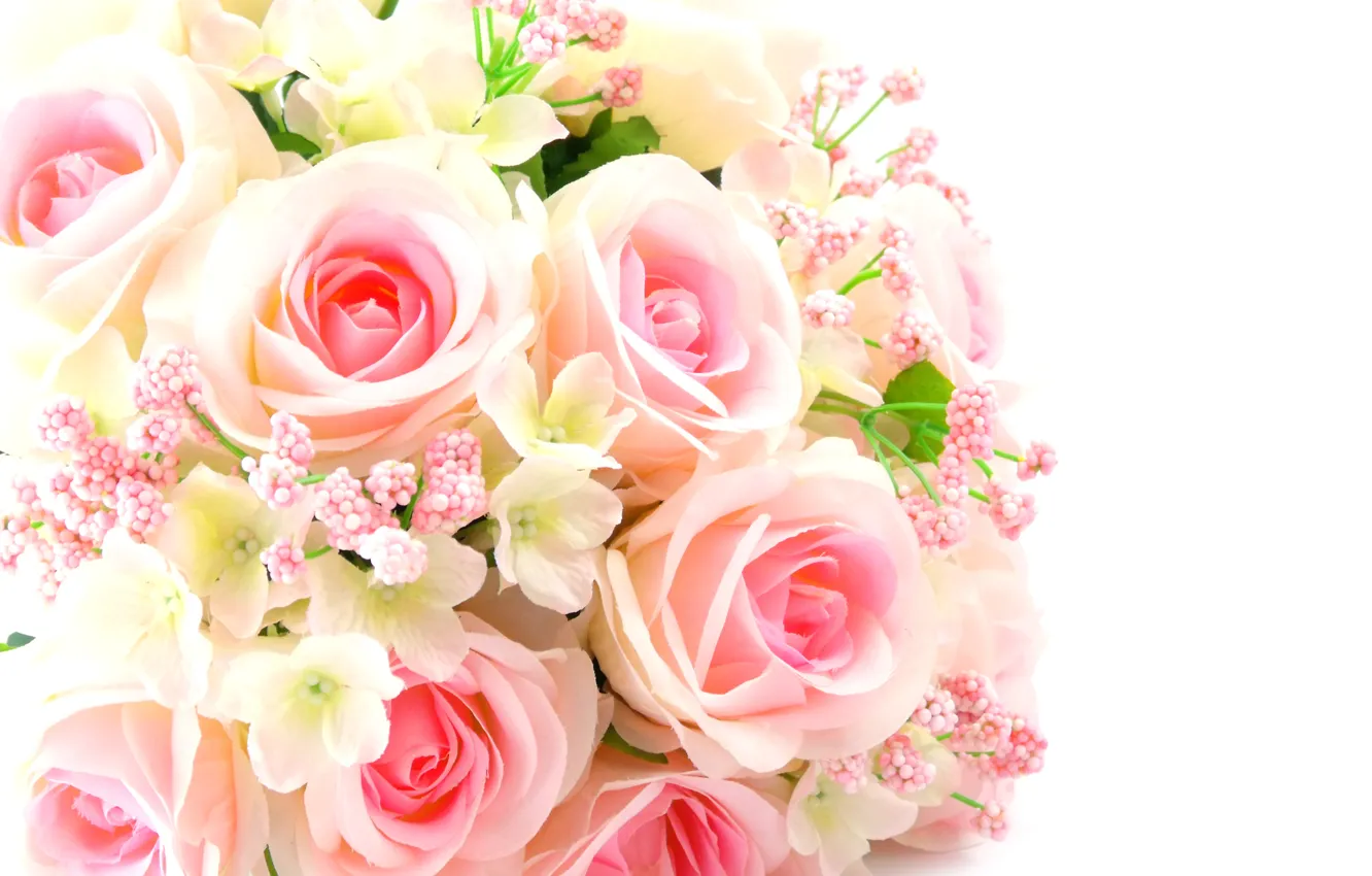 Фото обои цветы, розы, букет, pink, flowers, bouquet, roses