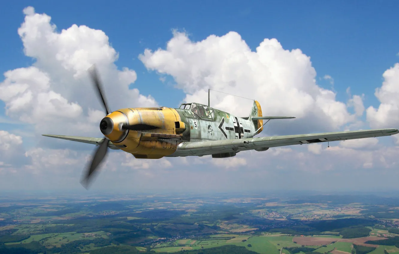 Фото обои рисунок, арт, Messerschmitt, люфтваффе, Emil, Адольф, одномоторный поршневой истребитель-низкоплан, Bf.109E