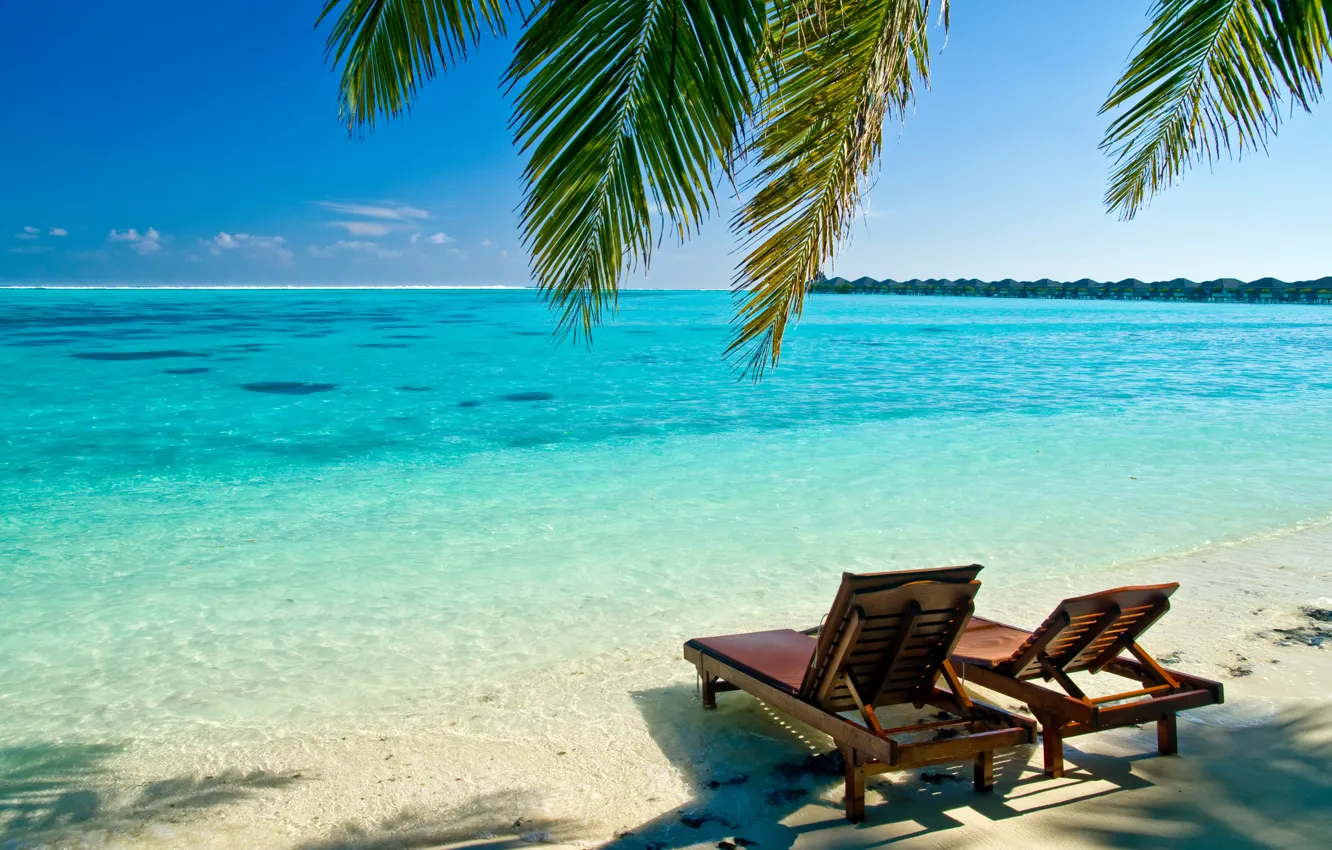 Фото обои песок, море, лето, вода, океан, берег, пейзажи, кресла