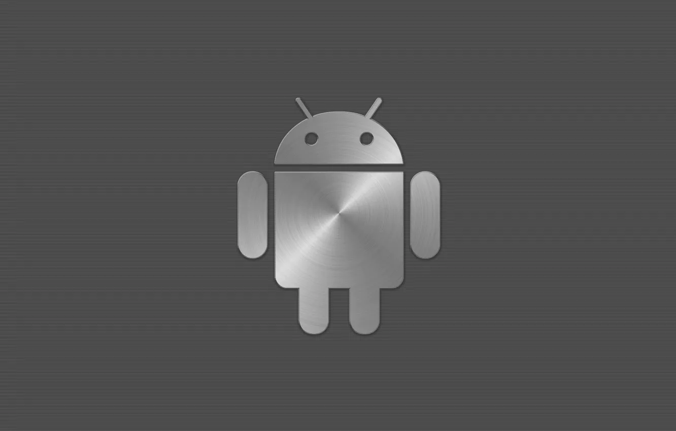 Фото обои сталь, значок, робот, лого, андроид, android, google