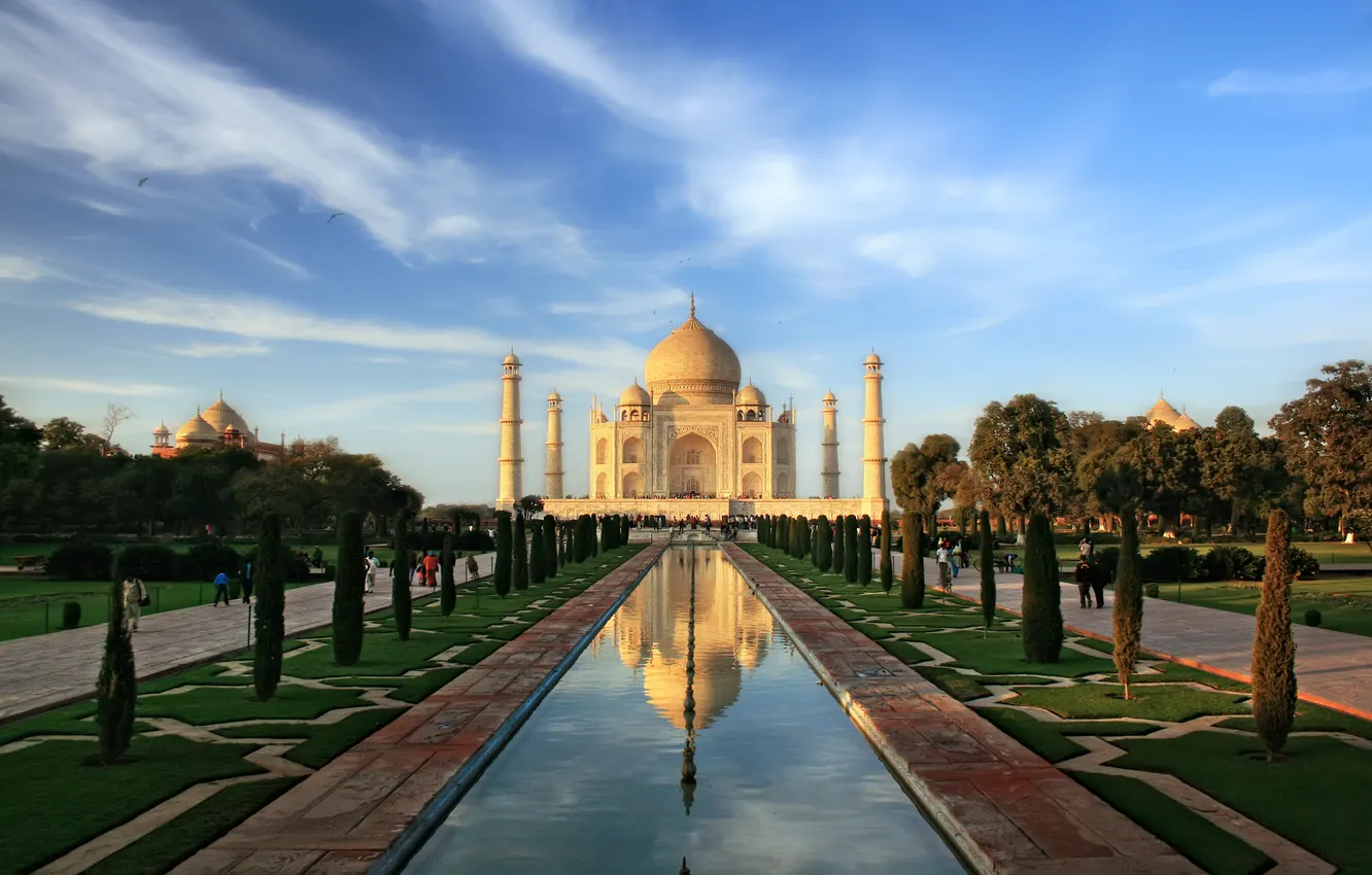 Фото обои Taj Mahal, River, Yamuna, Agra, India