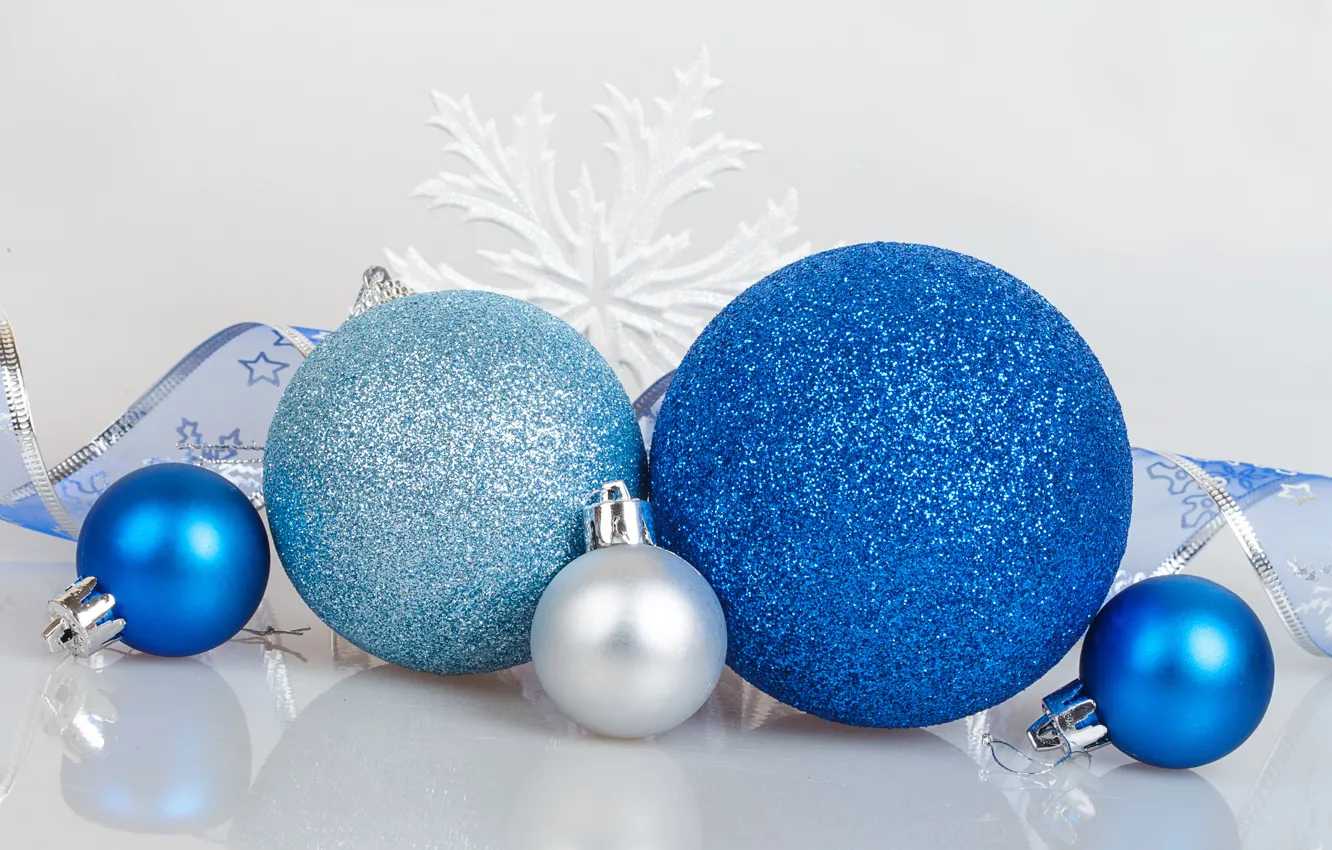 Фото обои шары, Рождество, Новый год, синие, New Year, decoration, 2016