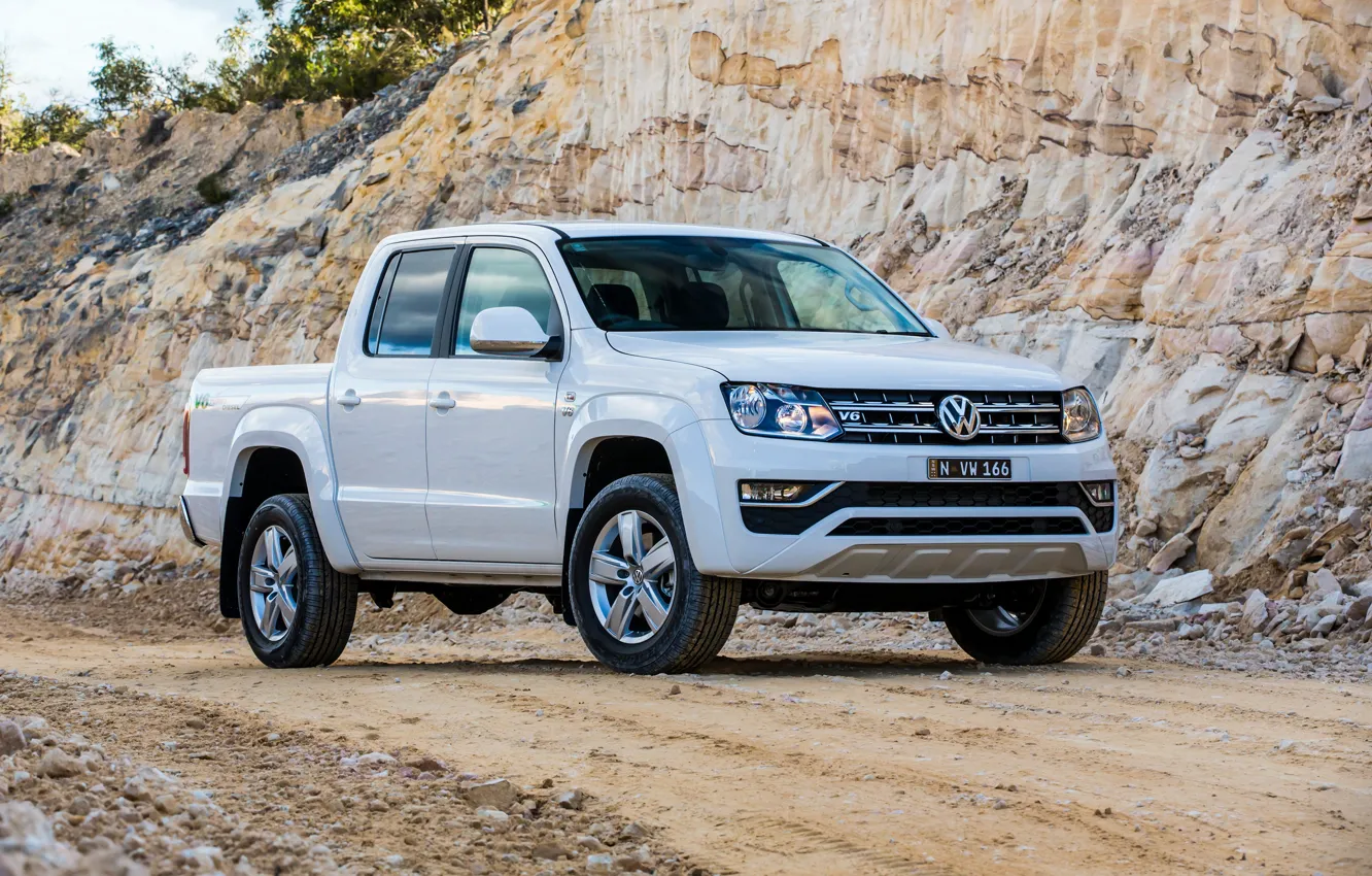 Фото обои Volkswagen, пикап, Amarok, карьер, 2017, Sportline