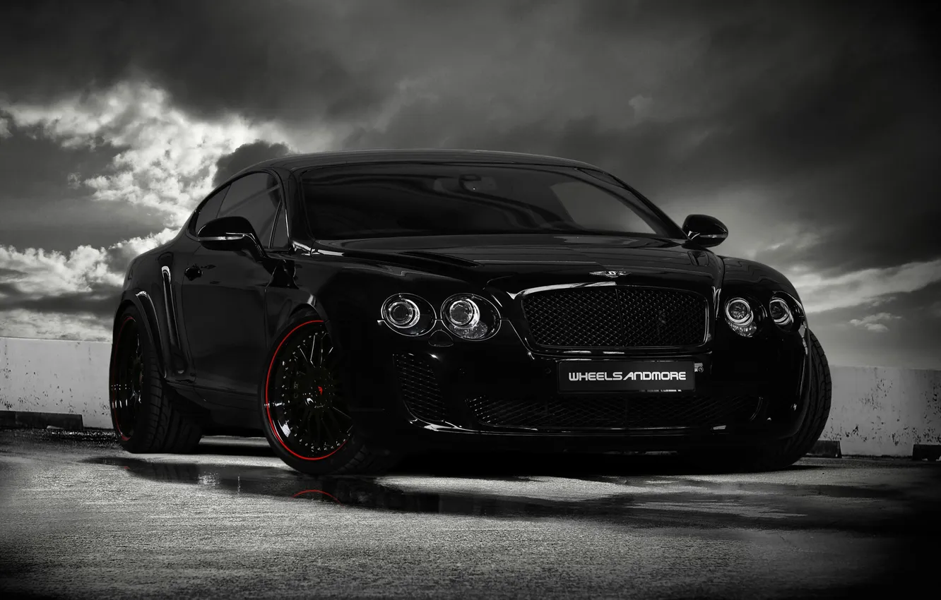 Фото обои Bentley Continental, черный бентли, обои бентли