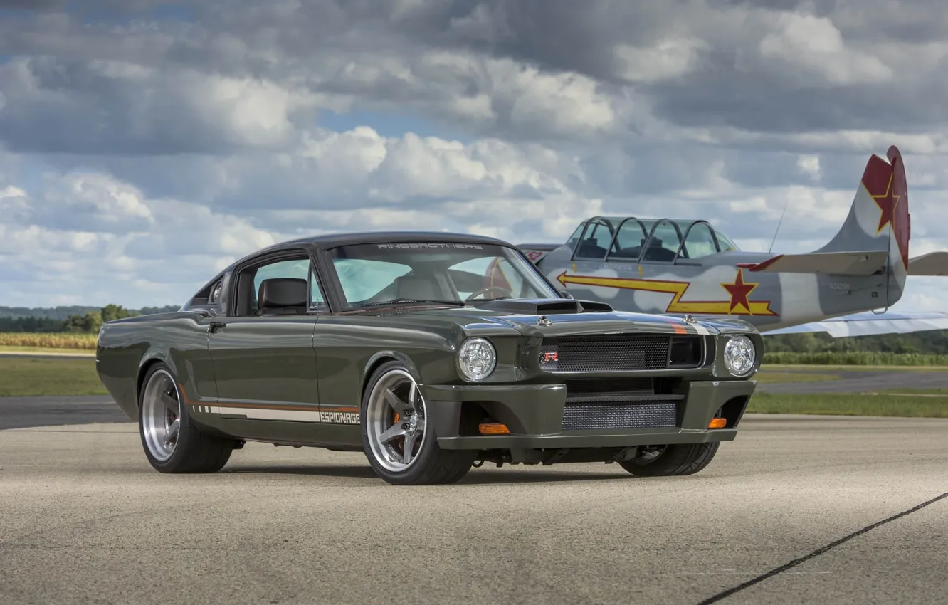 Фото обои mustang, dark, ford, with, clear, brushed, recoil, ringbrothers