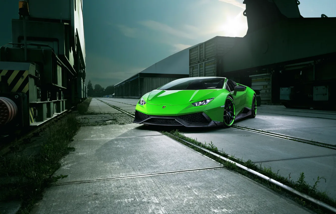 Фото обои car, авто, небо, свет, green, Lamborghini, Spyder, tuning