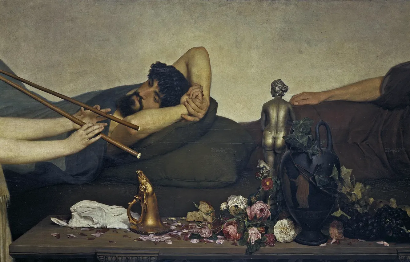 Фото обои картина, история, жанровая, Lawrence Alma-Tadema, Лоуренс Альма-Тадема, Помпейская Сцена