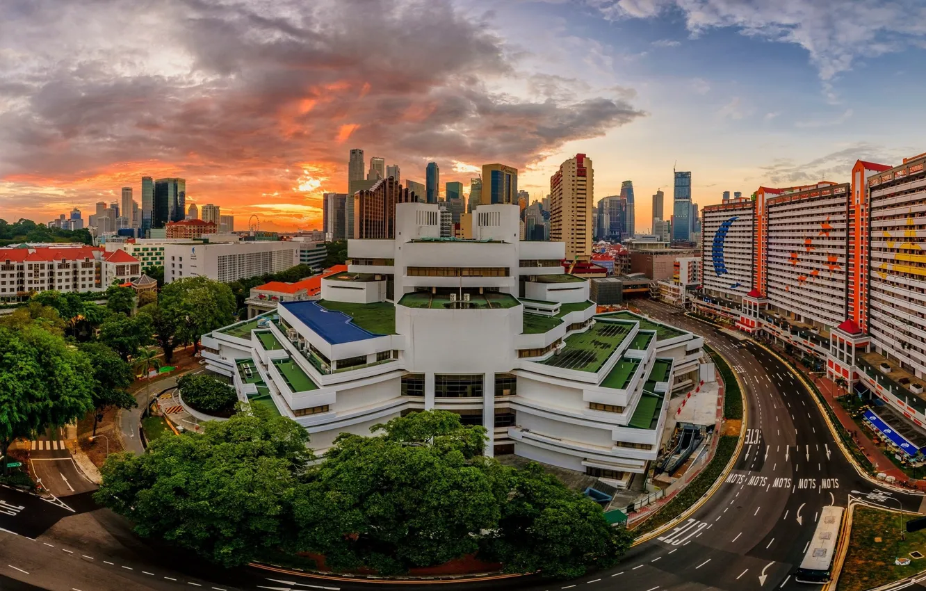 Фото обои город, здания, Сингапур, Singapore