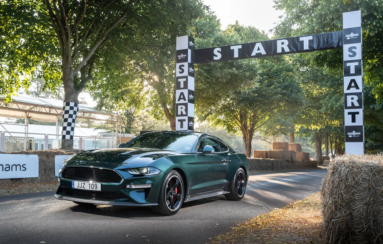 Фото обои Mustang, Ford, 2018, Bullitt, Goodwood