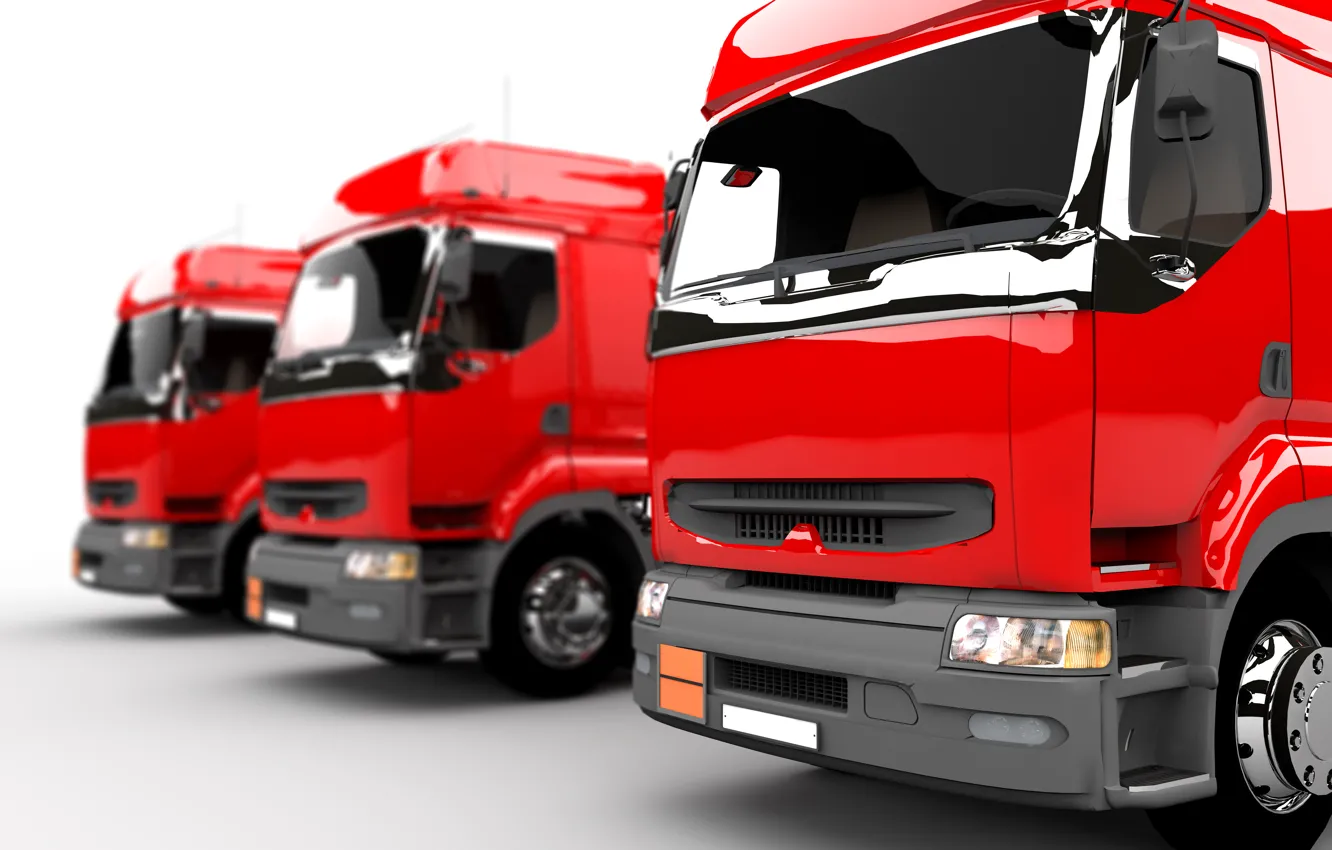 Фото обои грузовик, рисованый, графика красный