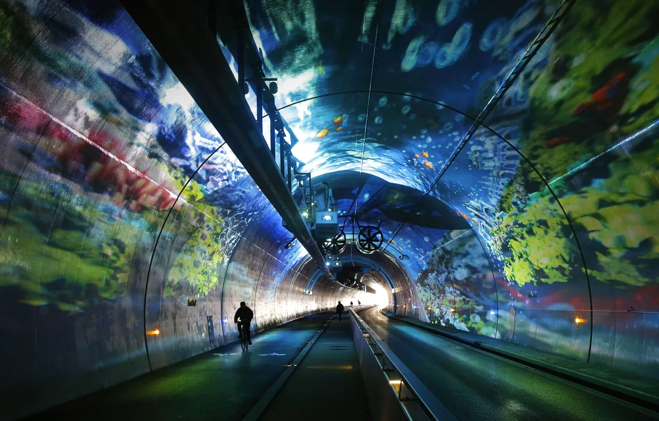 Фото обои Франция, Лион, Рона-Альпы, туннель Круа-Русс