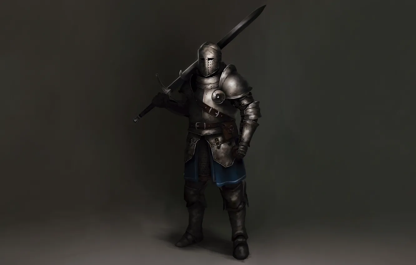 Фото обои Concept Art, Knight, Sword, Armor, Sketch, Alejandro Castillejo, European Warrior