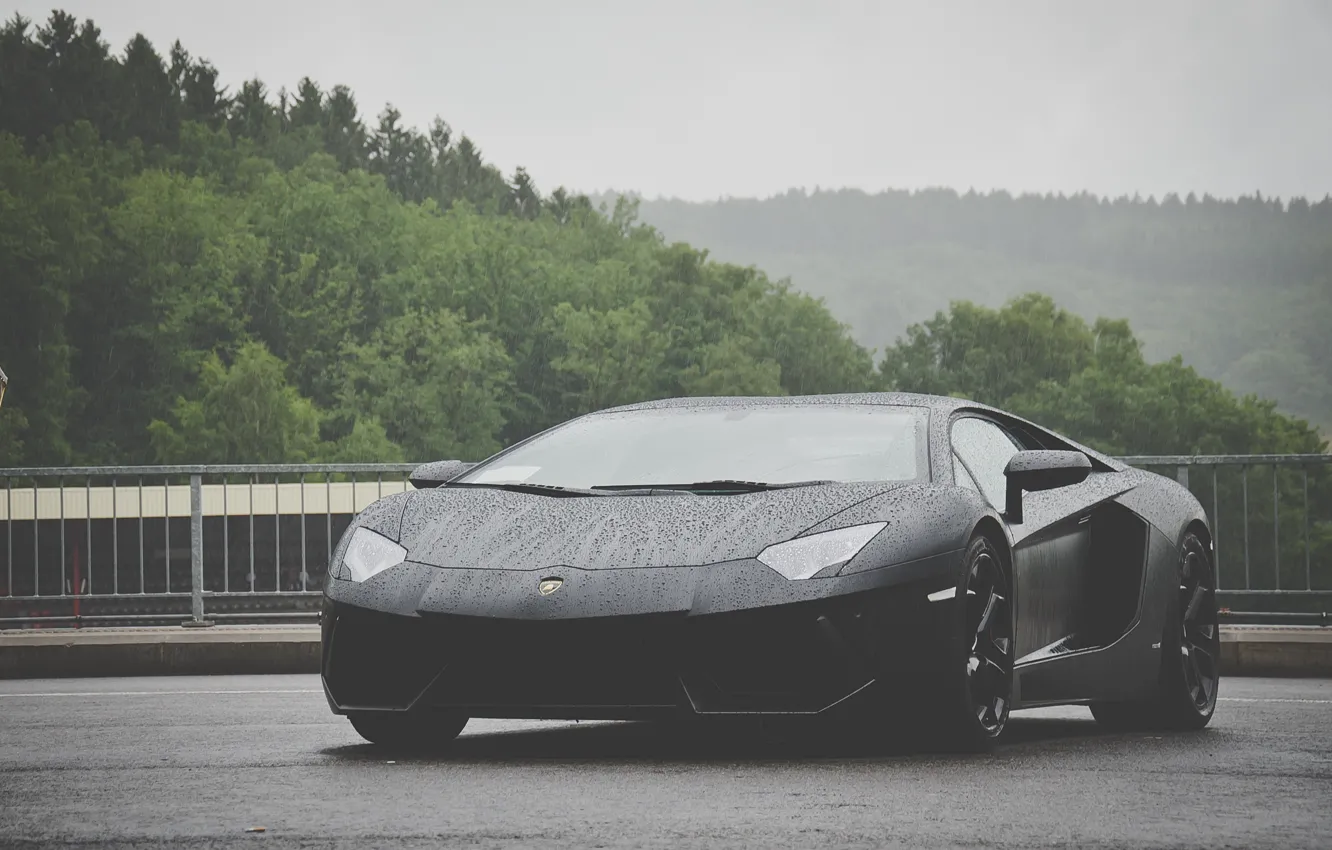 Фото обои black, cars, lambo, matte black, matte, avenator