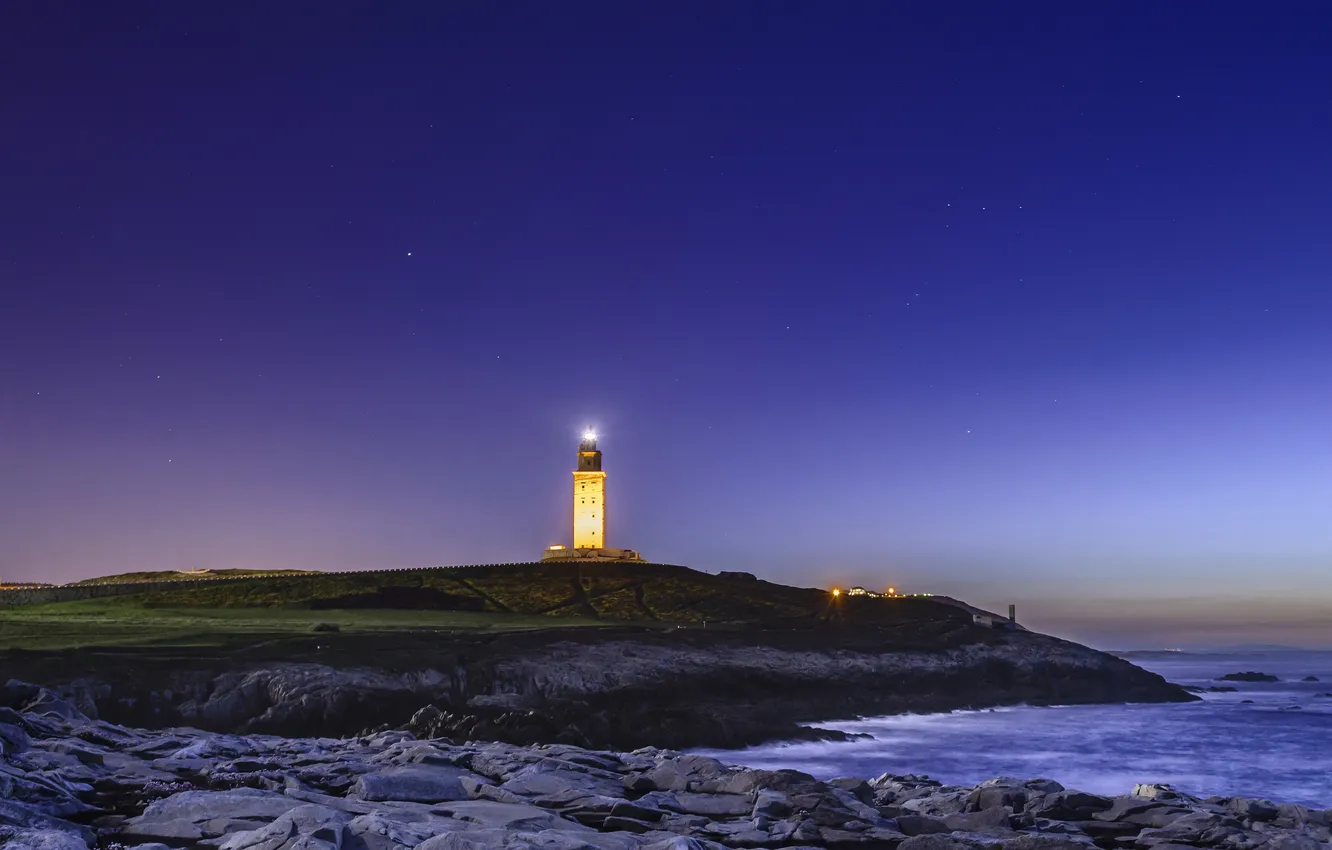 Фото обои море, пейзаж, маяк, Испания