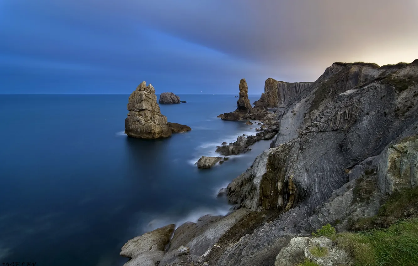 Фото обои море, пейзаж, закат