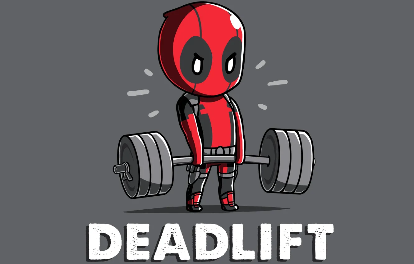 Фото обои deadpool, funny, deadlift