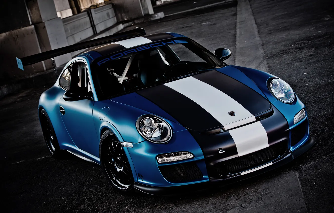 Фото обои Porsche, blue, GT3