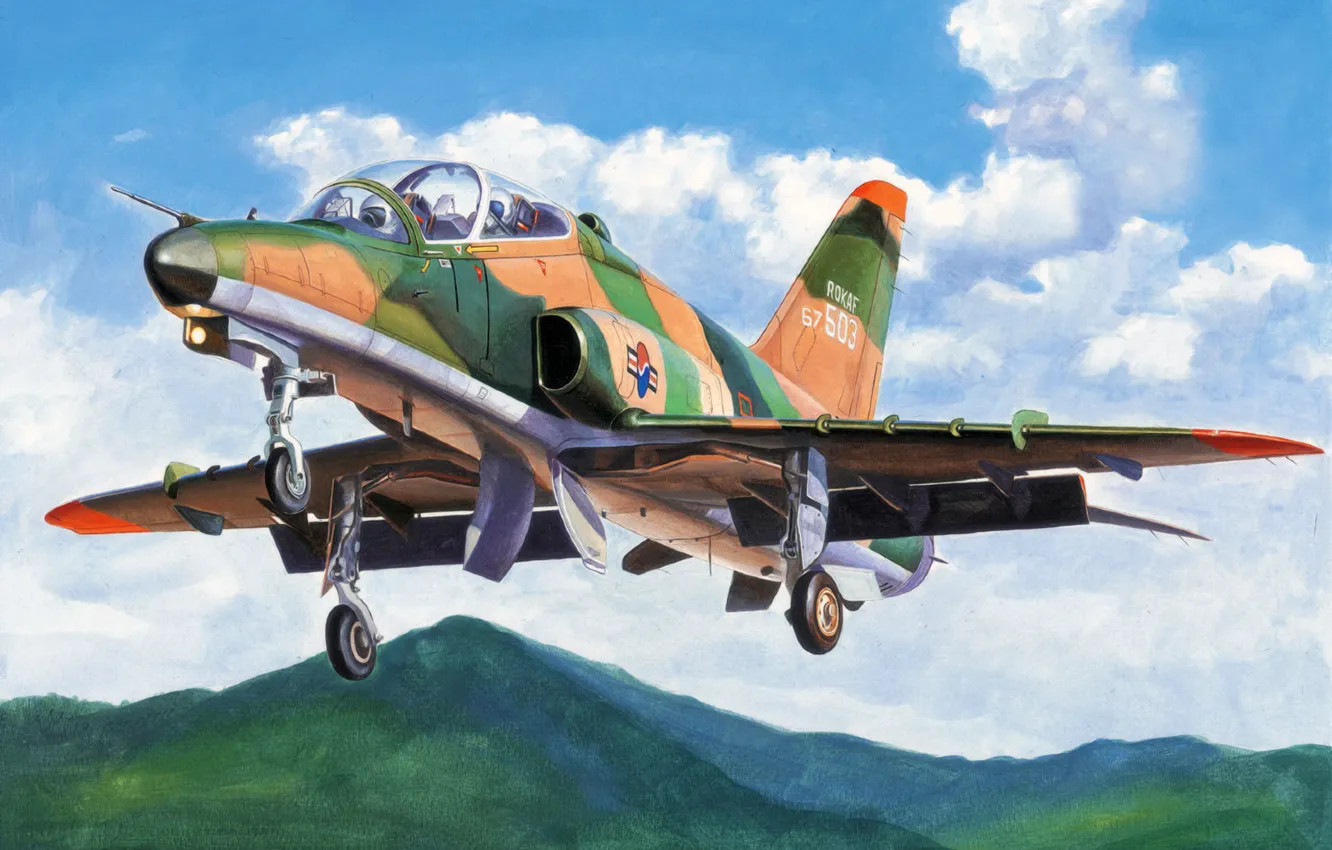 Фото обои art, painting, jet, Hawk T MK.67