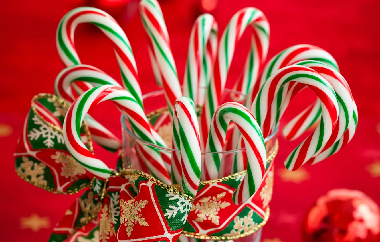 Фото обои зима, Новый Год, Рождество, конфеты, сладости, леденцы, Christmas, праздники