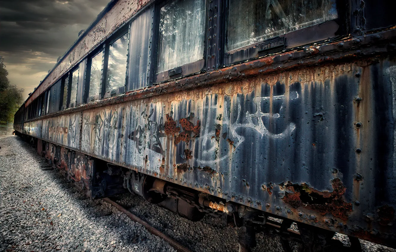 Фото обои Graffiti, Old, Rustic, Restoration Depot, Vintage Train
