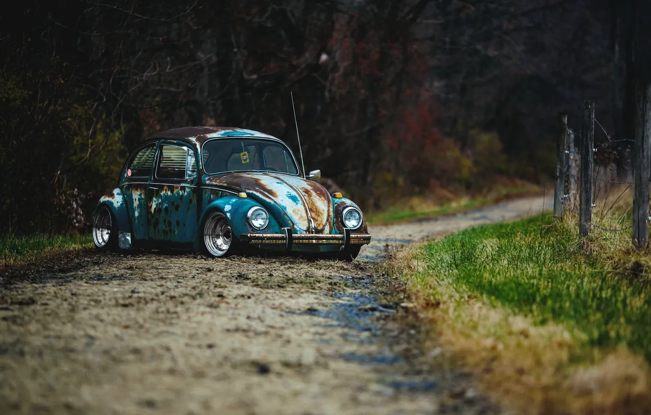 Фото обои car, rat rod, volkswagen beetle