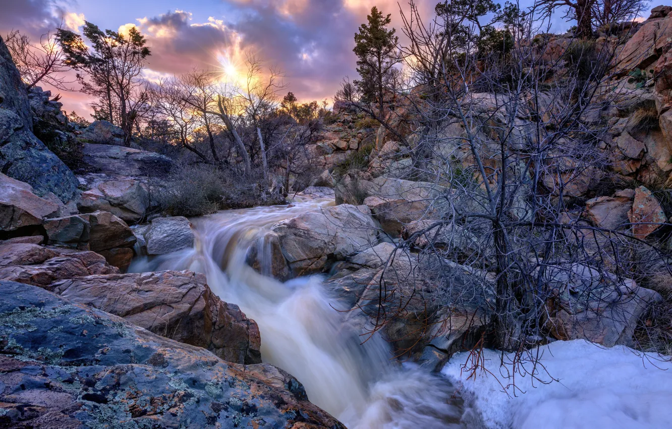 Фото обои камни, скалы, США, речка, Arizona, Prescott