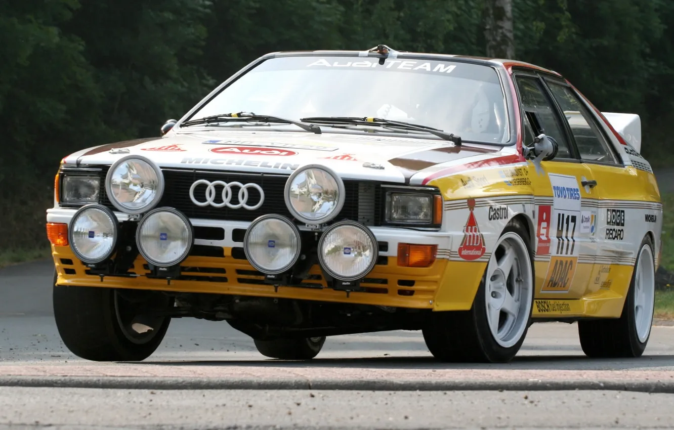 Фото обои фон, Audi, Ауди, передок, Quattro, Group B, Кватро, Rally car
