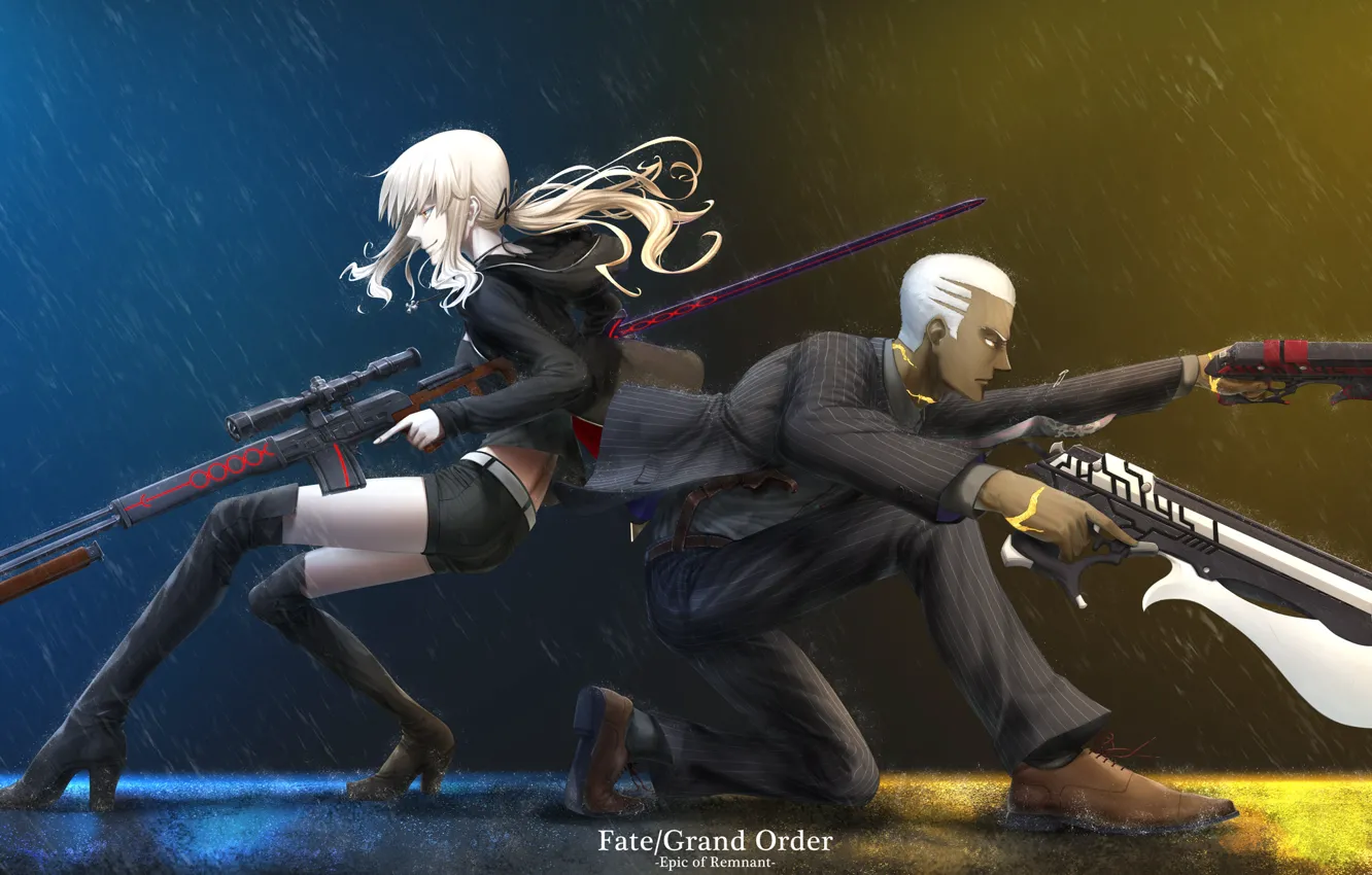 Фото обои оружие, двое, Fate / Grand Order, Судьба великая кампания