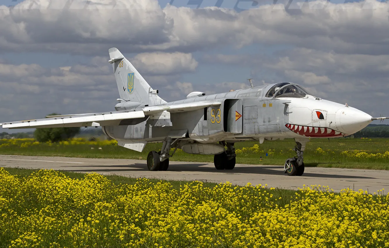 Фото обои Полёт, Бомбардировщик, Су-24, Ukraine Air Force, АТО