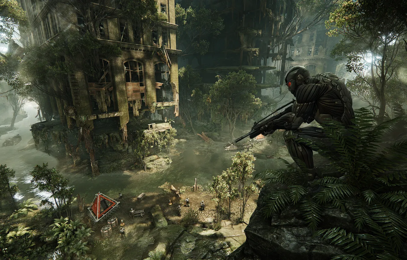 Фото обои город, люди, апокалипсис, Crysis 3